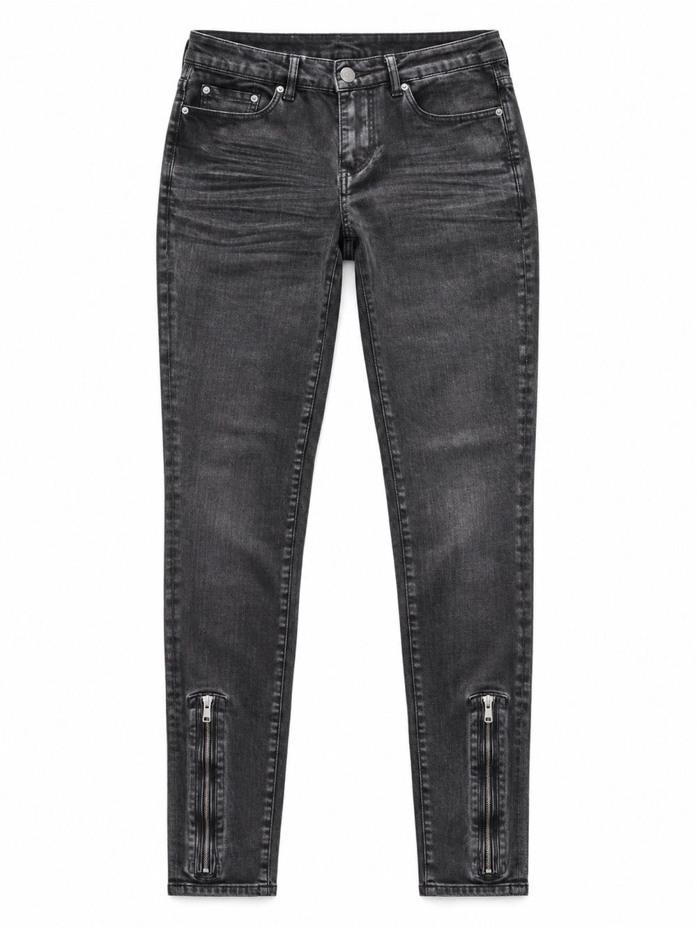 MNML Black Washed Zipper Ankle Jeans NWT Size 29
